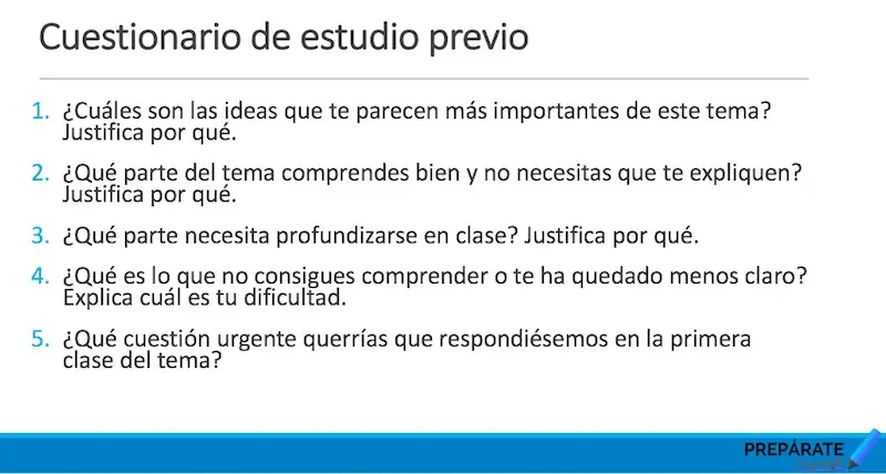 Flipped learning Cuestionario de estudio previo